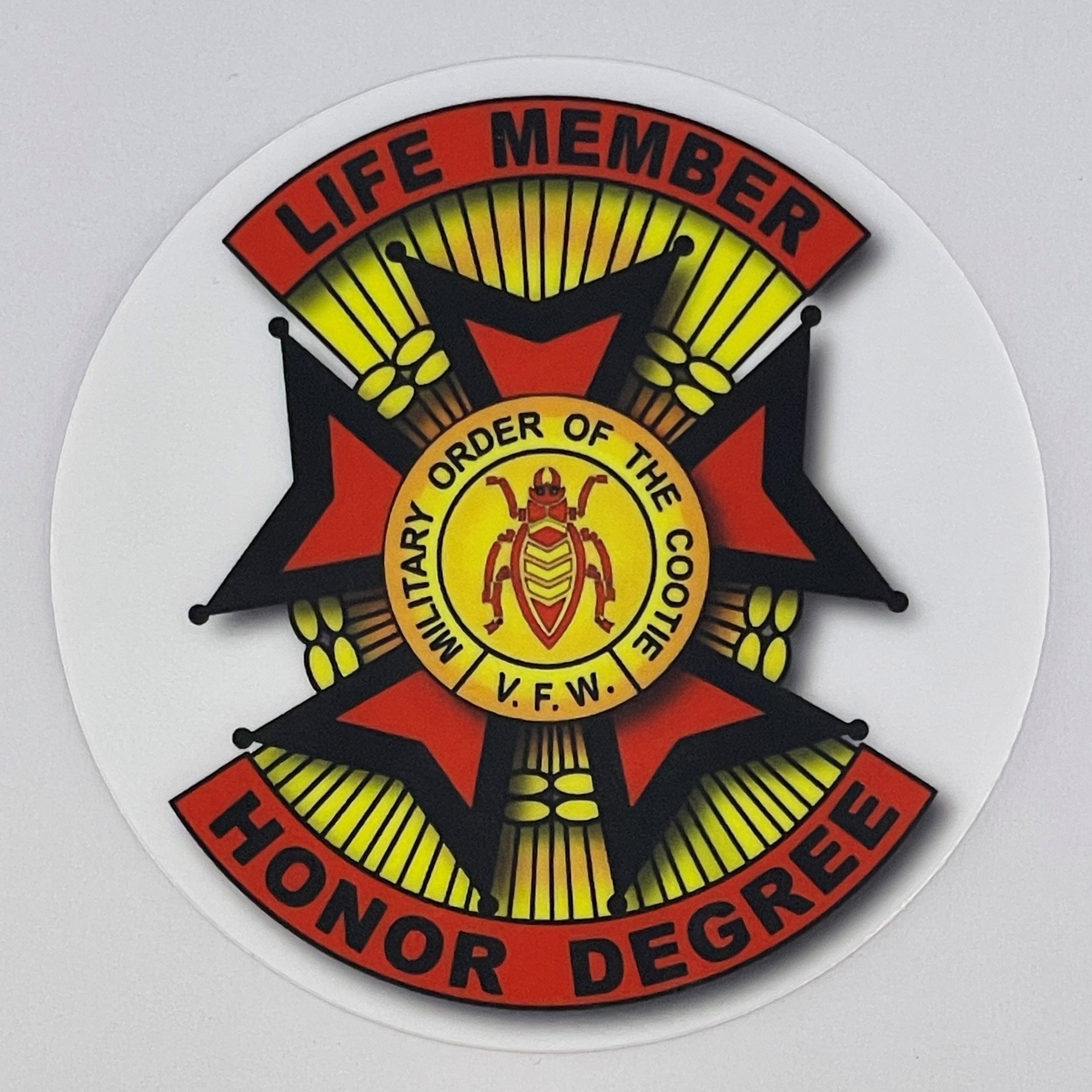 Sticker, Life Member Honor Degree THREE inch round item 4153 Supreme
