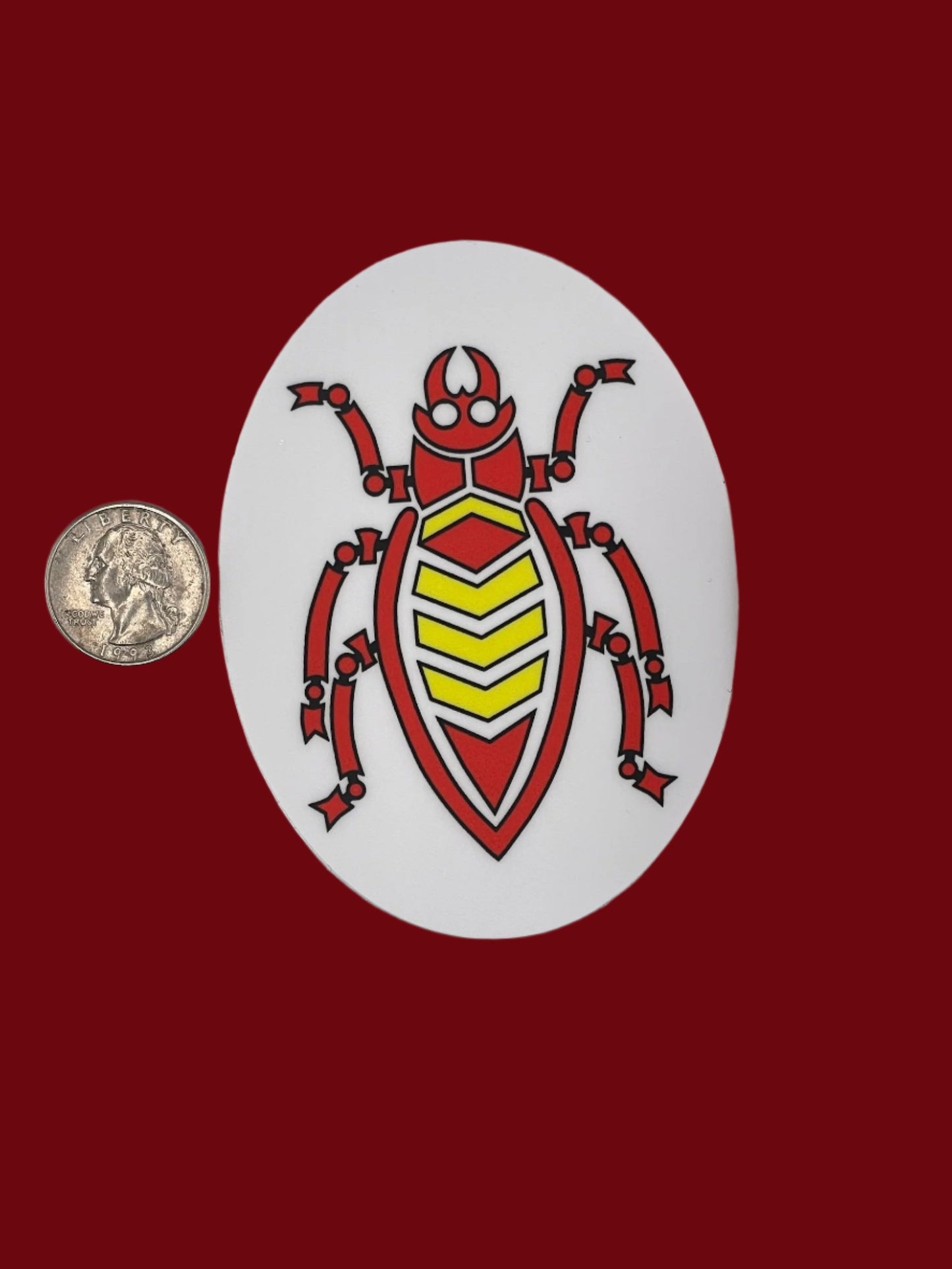 4 inch oval bug sticker