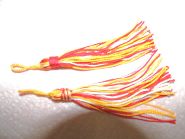 Pair of Tassels, Red/White/Gold Mix 506I - Supreme Commanders