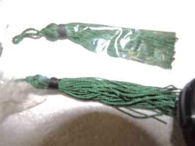 Pair of Tassels, Green w/Black Knob 506S - Pup Tent Officers when retiring from office