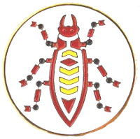 PIN 7031 Red Bug Pin, White Background