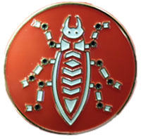PIN 7033 White Bug Pin, Red Background