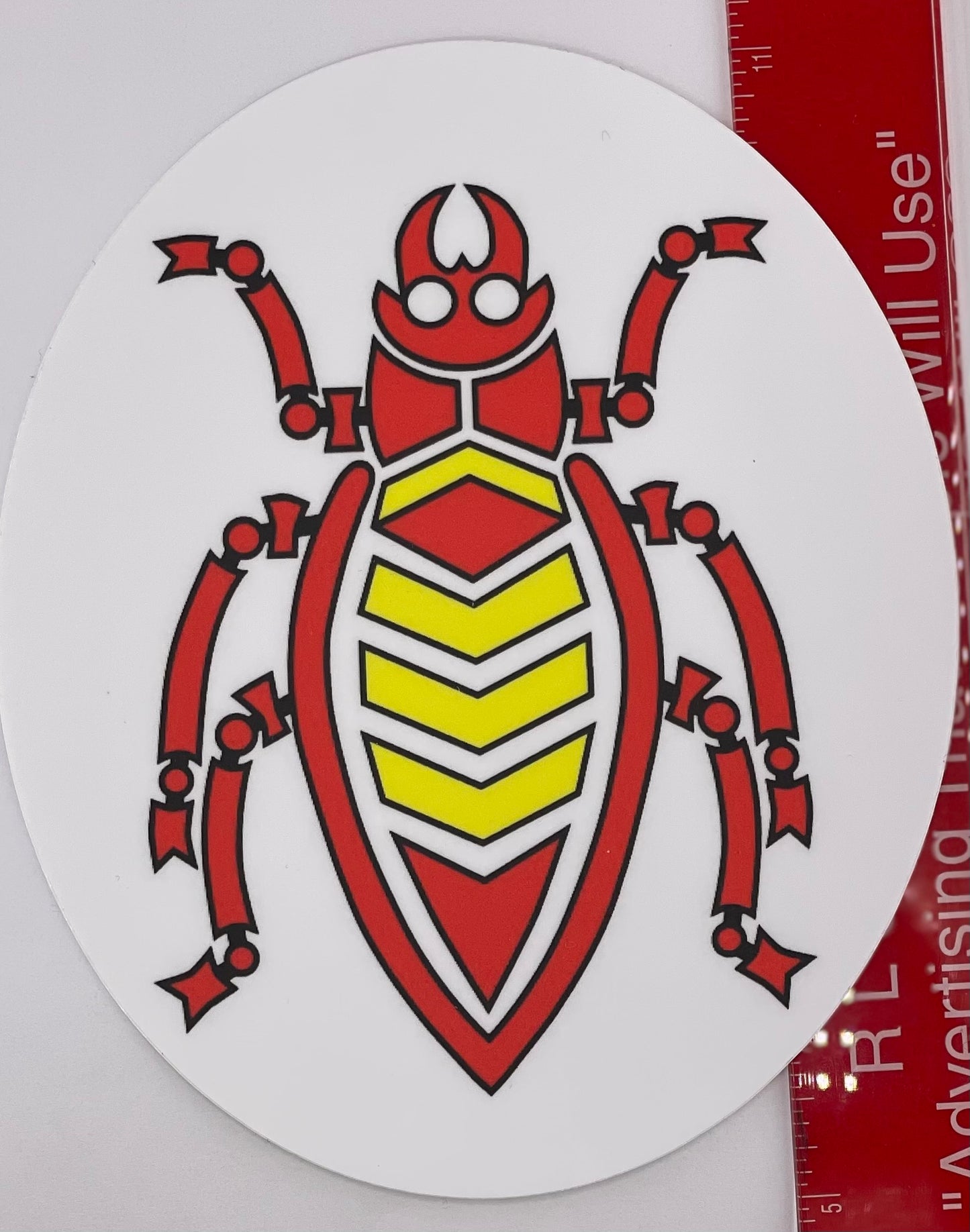 Sticker Cootie Bug, six inch oval 4146
