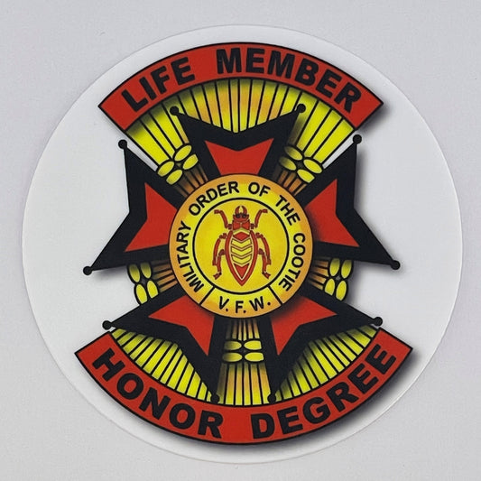Sticker, Life Member Honor Degree THREE inch round item 4153