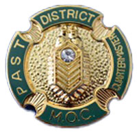 PIN 7505D Past Dist QM Lapel Pin, Plated w/Diamond